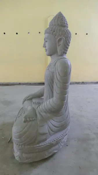 Product image 6 of the product “Seated Buddha made of Riverstone in Bhumisparsha - gesture of touching the earth. 125 cm height. ”